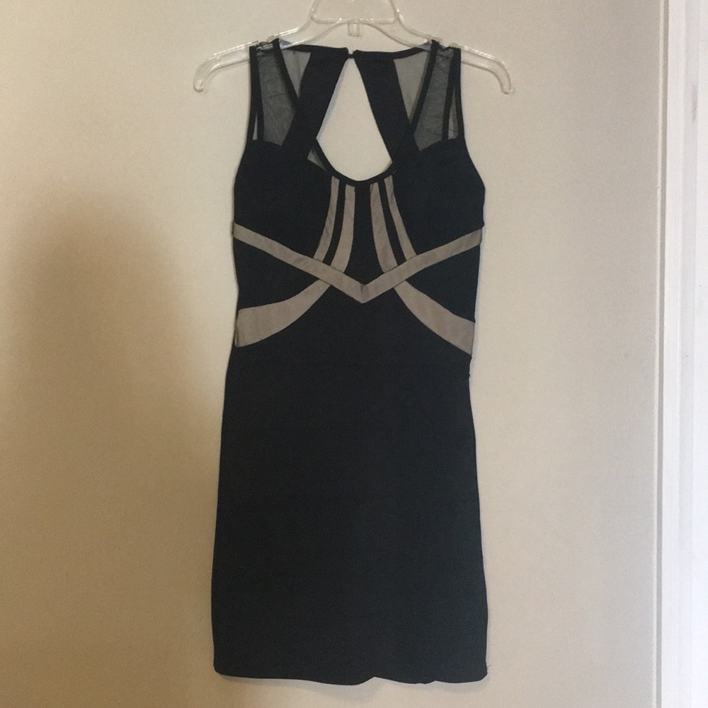 Black mini dress w/ design